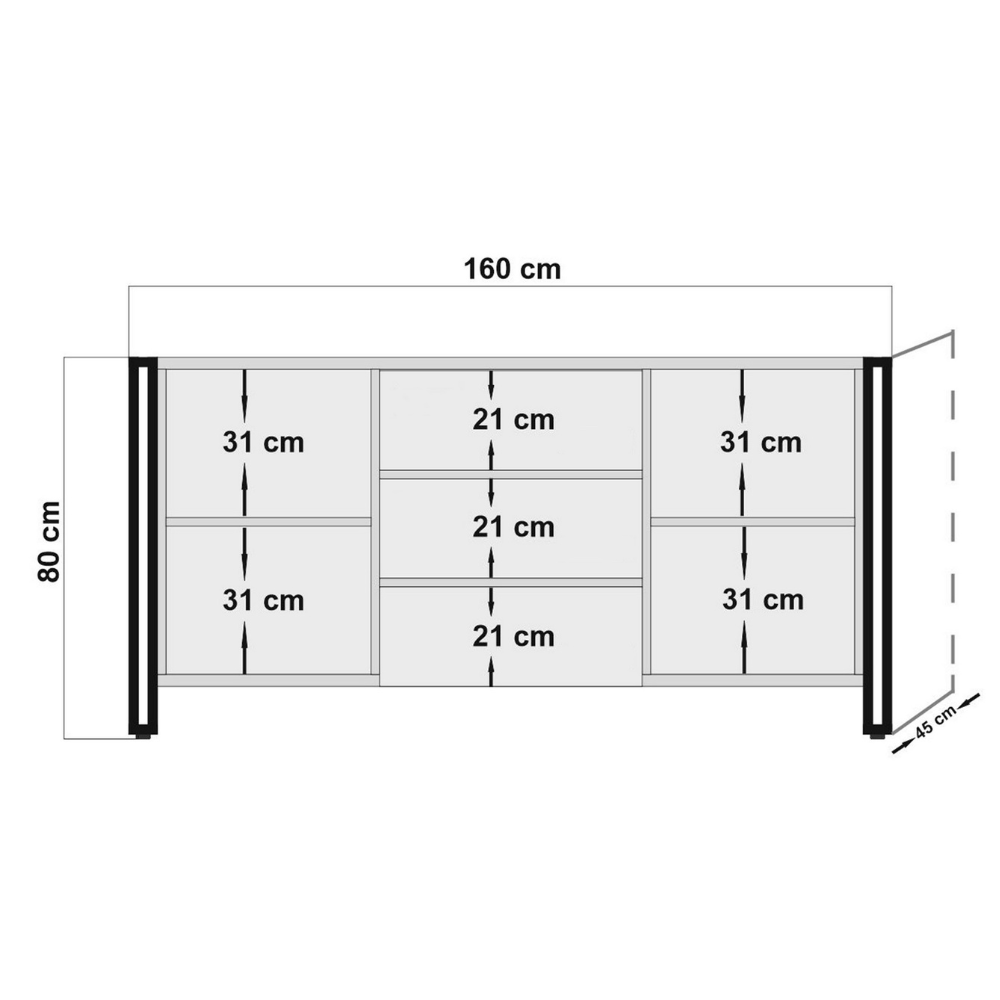 concept-usine-tonya-buffet-industriel-bois-noir-154-cm image 5