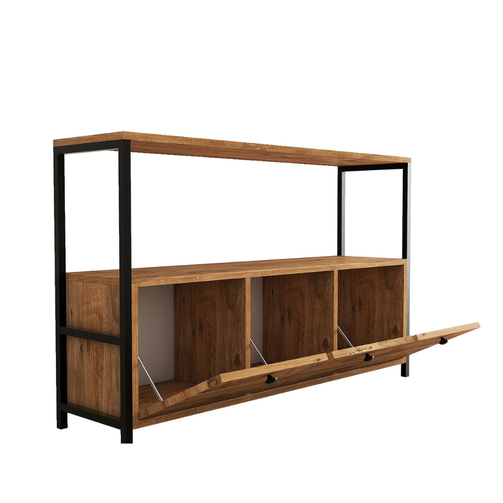 concept-usine-fero-buffet-120-cm-bois-noir-3-portes image 8
