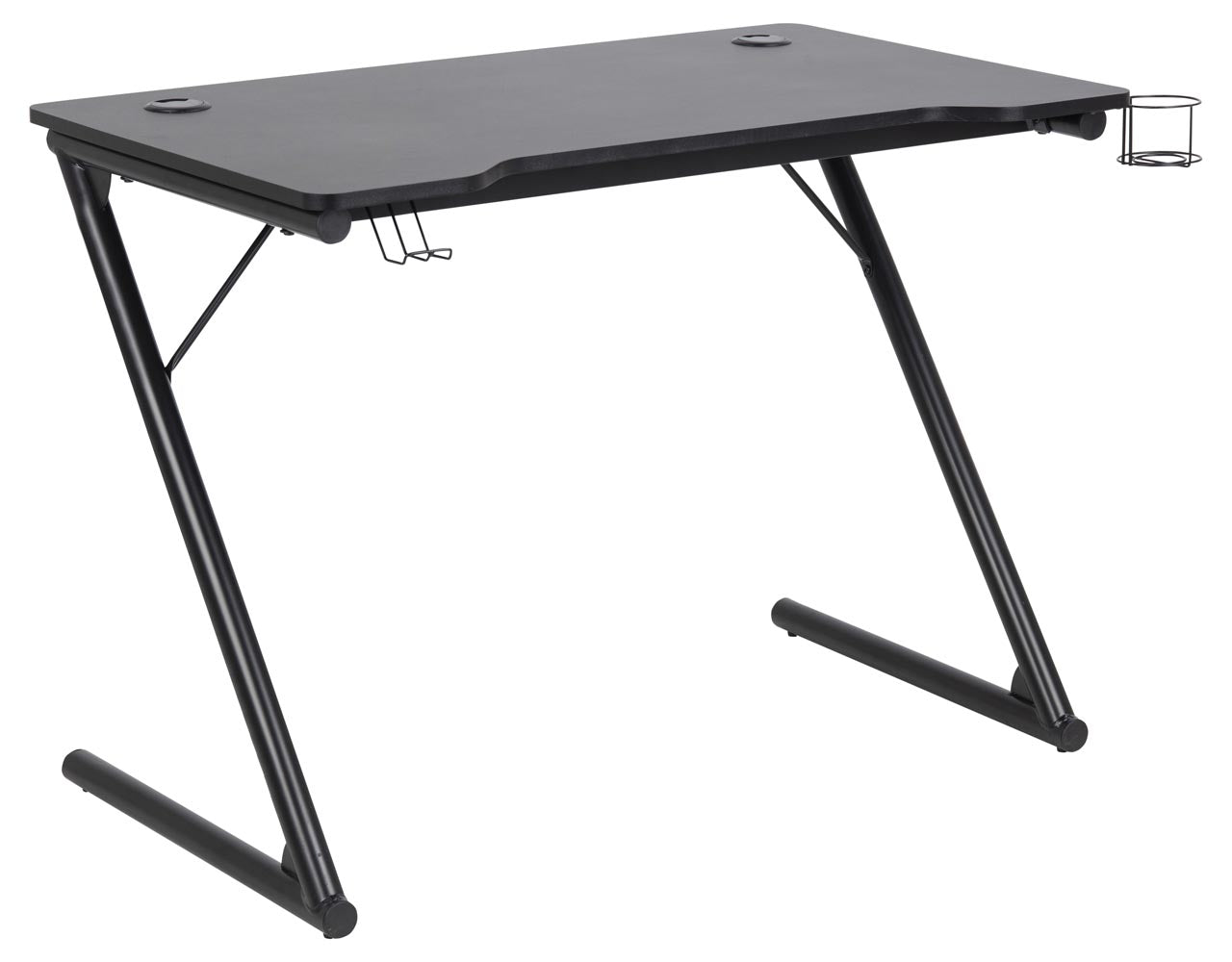concept-usine-gamer-bureau-gaming-bois-noir-porte-gobelet image 2