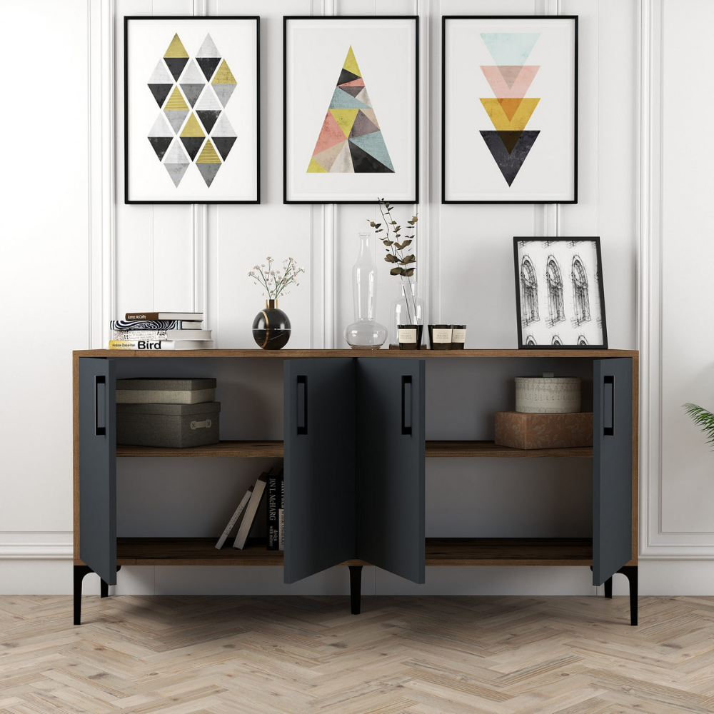 concept-usine-arkel-buffet-160-cm-bois-gris-avec-portes image 3