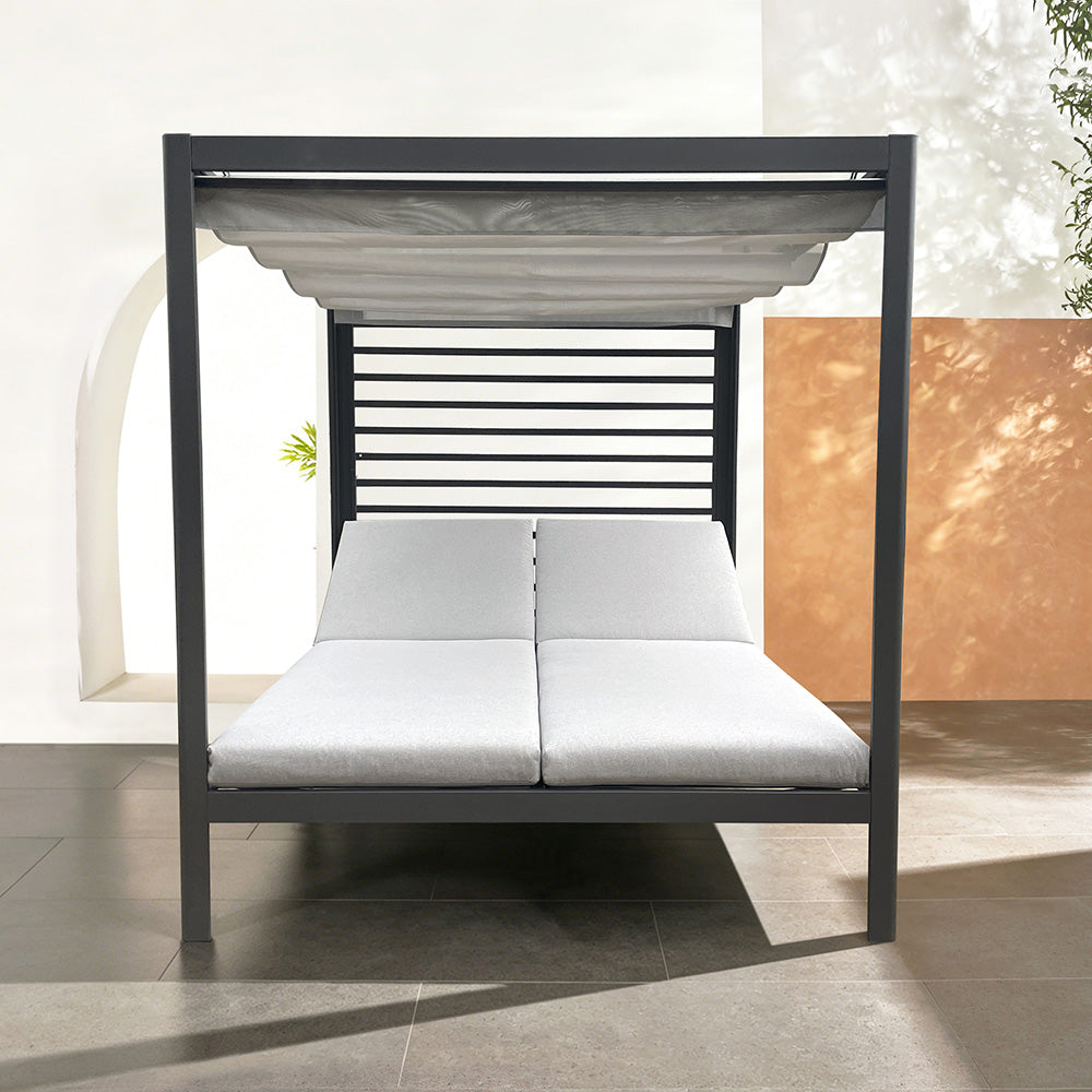 concept-usine-matala-lit-de-jardin-2-places-inclinable-gris image 2