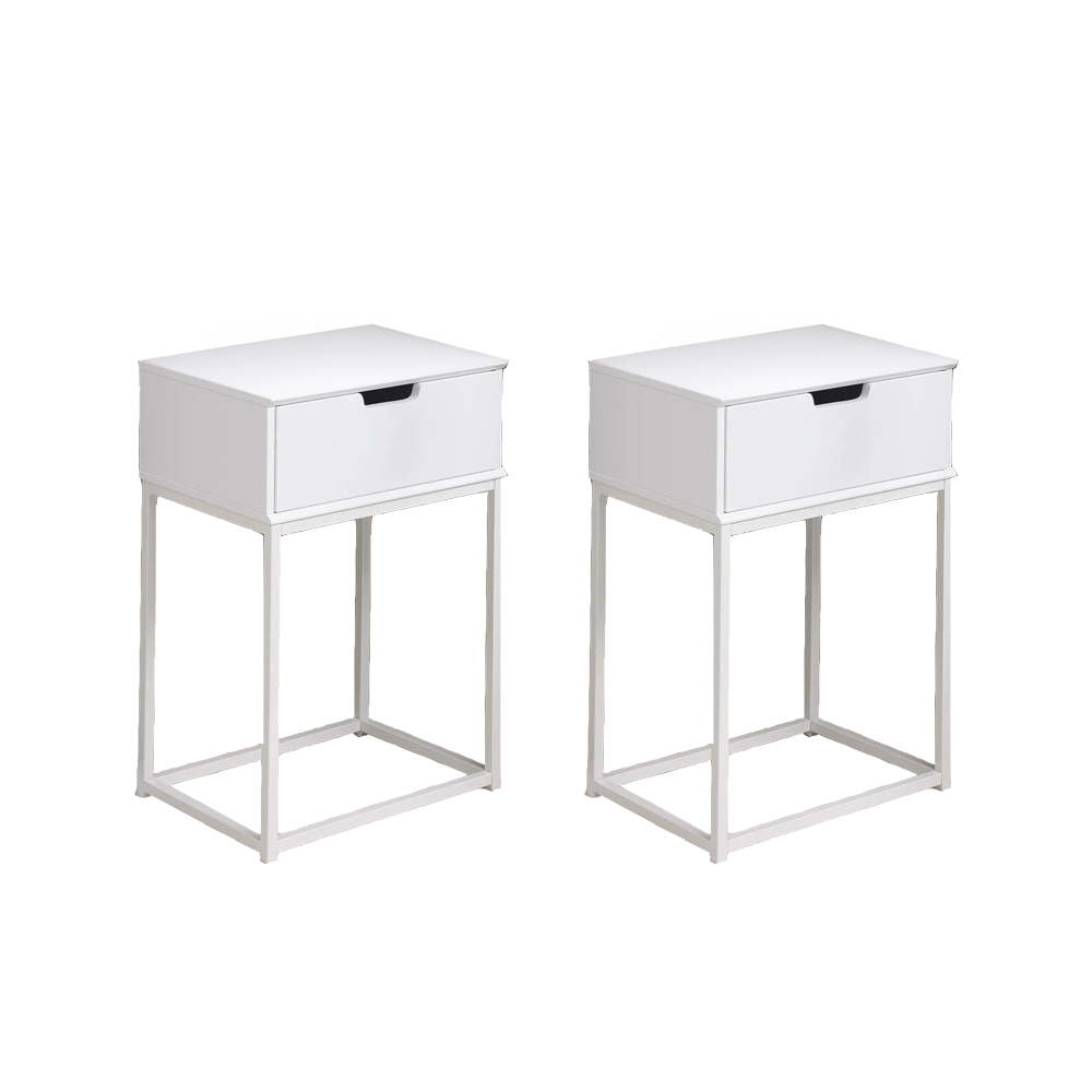 concept-usine-slumber-lot-2-tables-chevet-blanc-tiroir-bois image 2