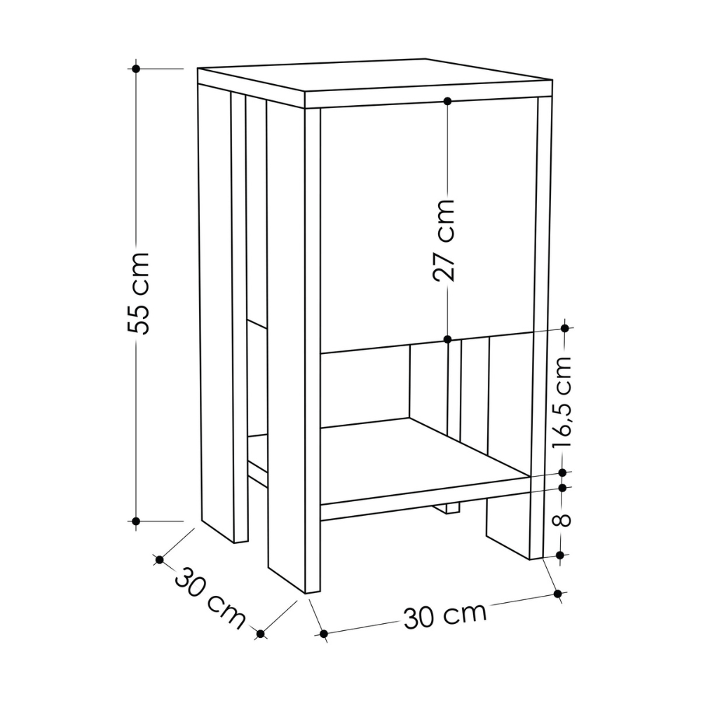 concept-usine-sisa-table-de-chevet-bois-avec-porte image 7