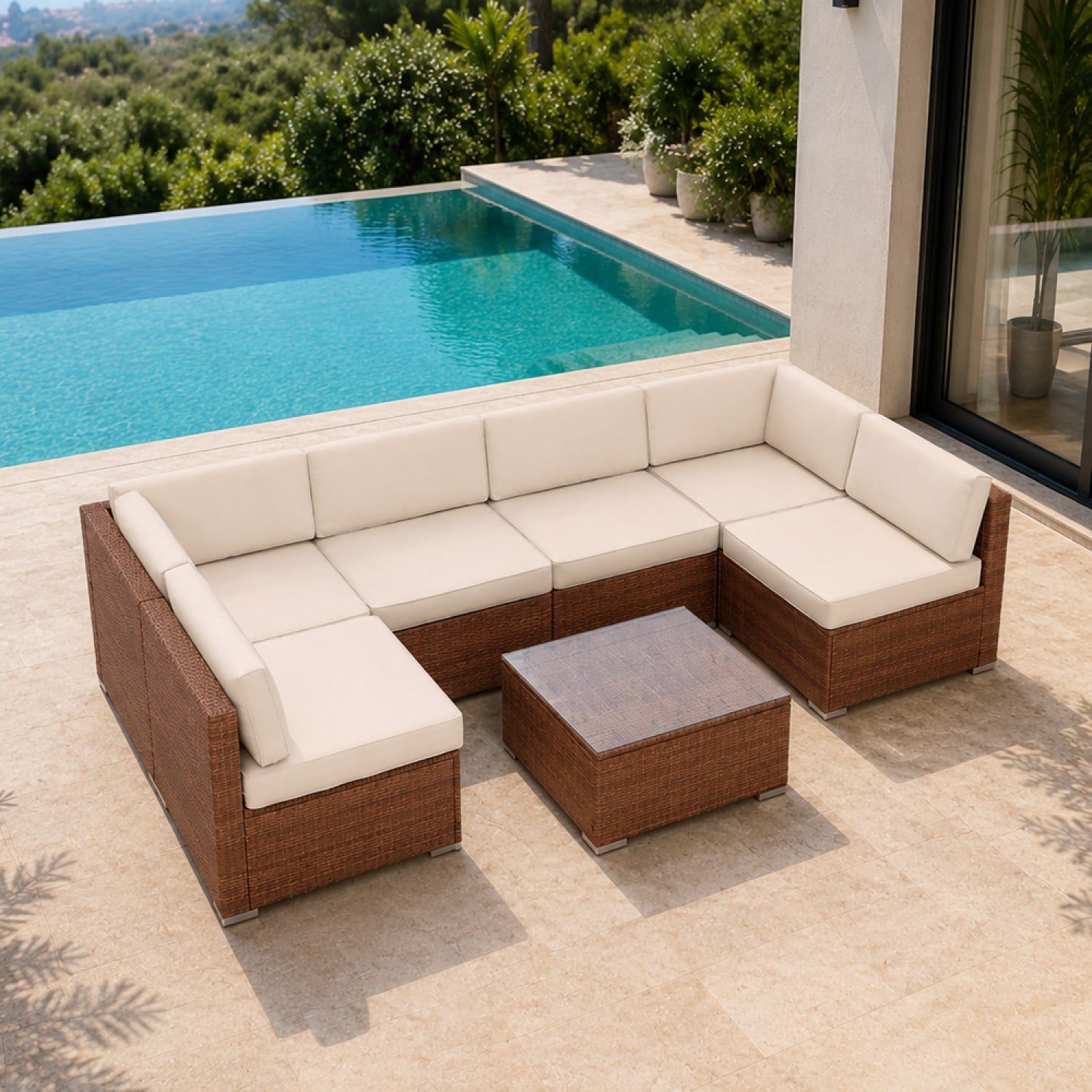 concept-usine-qamea-salon-jardin-6-places-marron-beige image 4