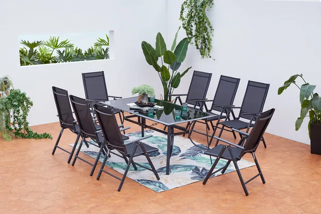concept-usine-rimini-8-ensemble-table-et-chaises-jardin-8-places-noir image 1