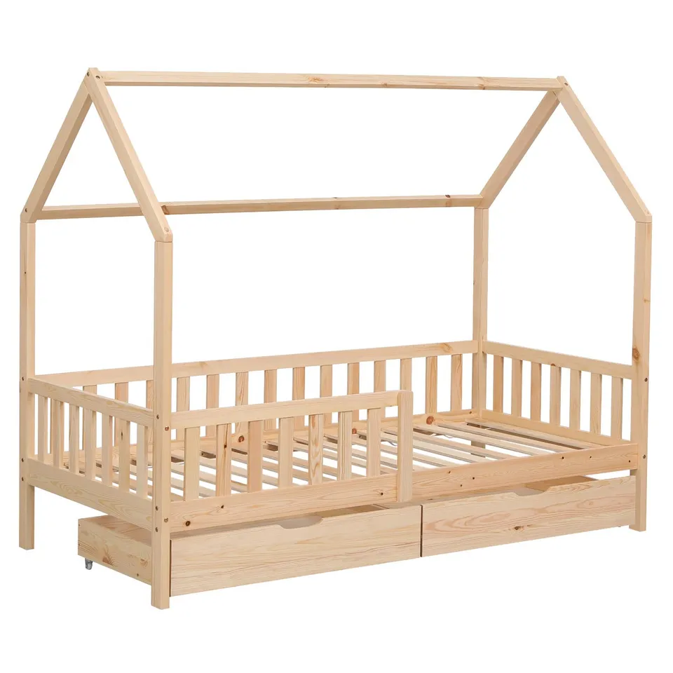 happy-garden-marceau-lit-cabane-190x90cm-bois-naturel image 1