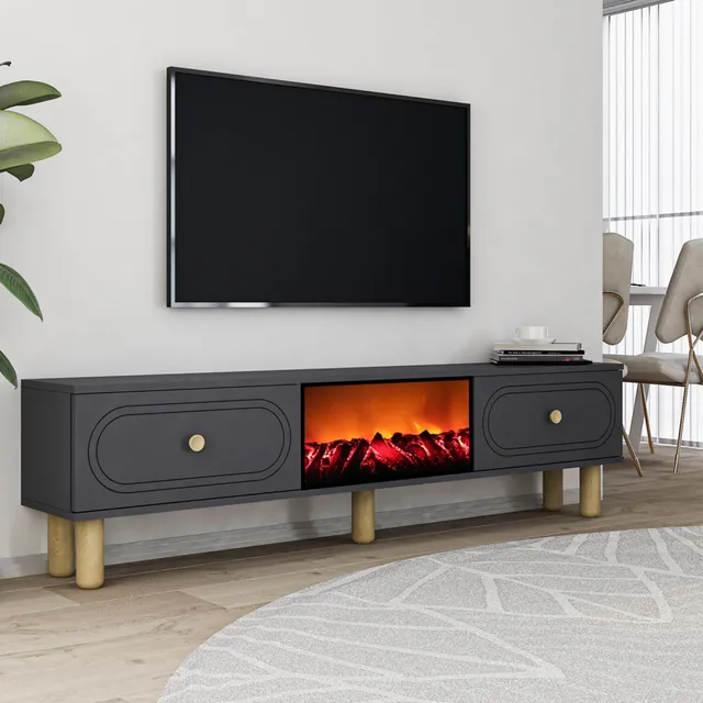 concept-usine-fyri-meuble-tv-150cm-chemin-e-led-anthracite image 1