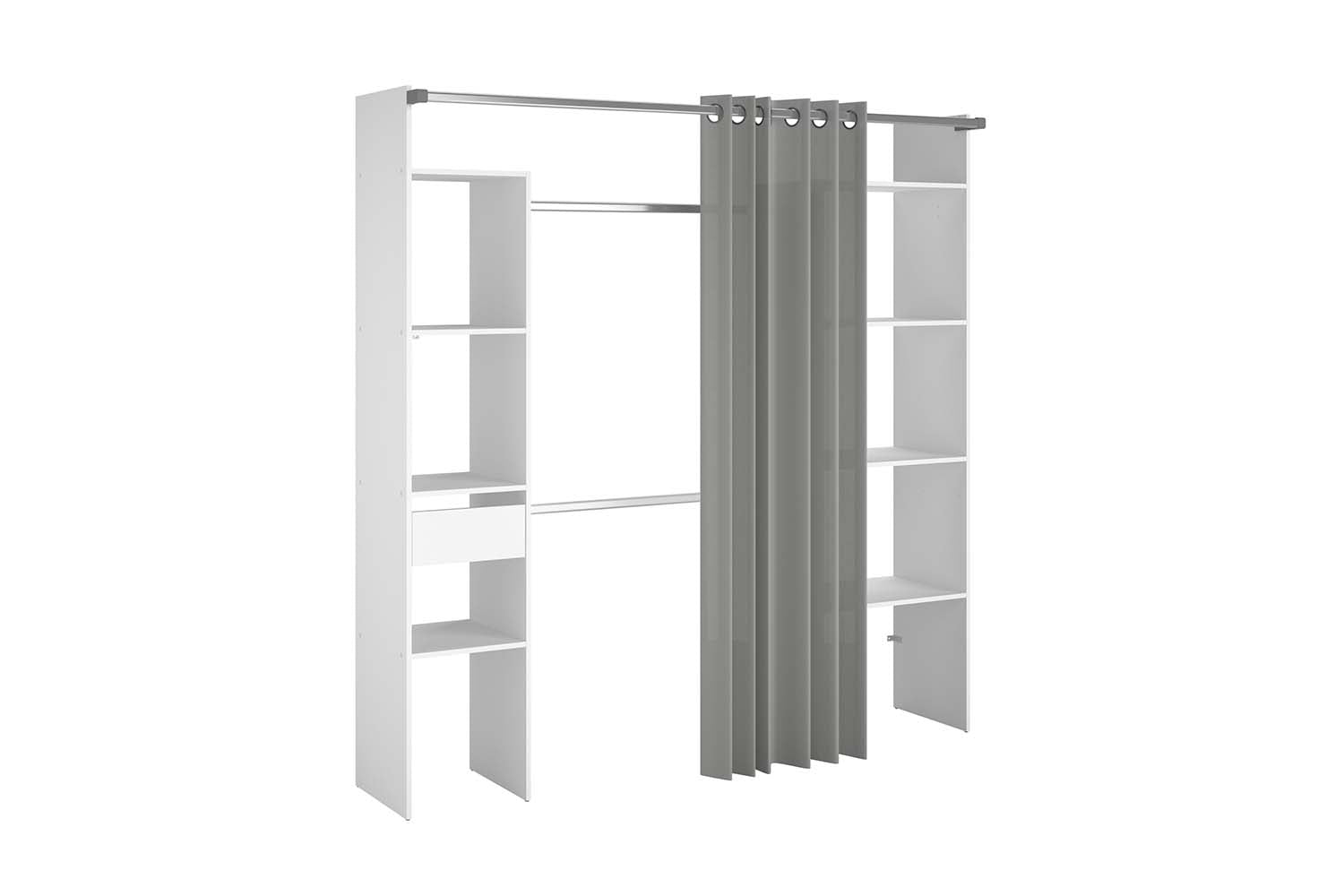 concept-usine-elysee-dressing-blanc-198-cm-avec-rideau image 2
