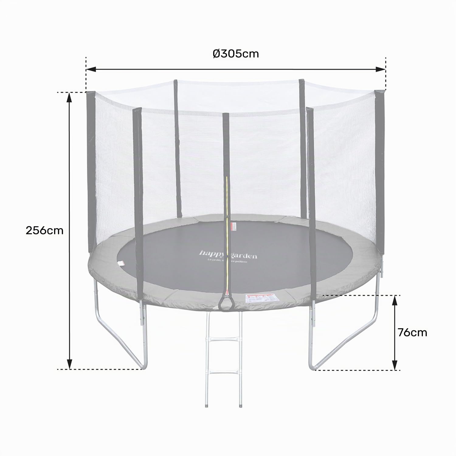 happy-garden-ad-la-de-trampoline-rond-305cm-bleu-vert-filet image 2