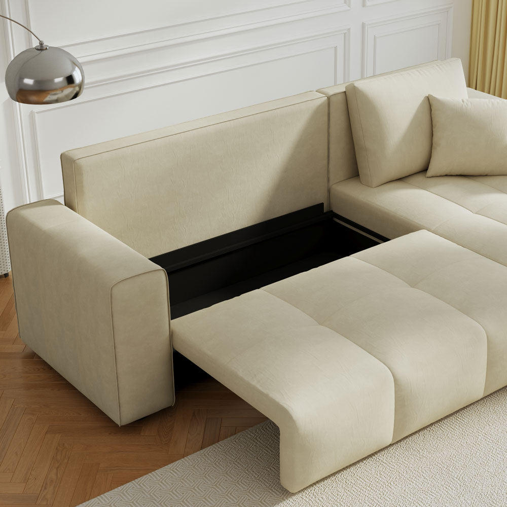 concept-usine-brighton-canap-angle-convertible-velours-beige image 6