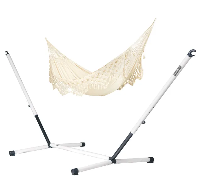 la-siesta-nautico-brazil-hamac-coton-bio-king-400-cm-avec-support image 1