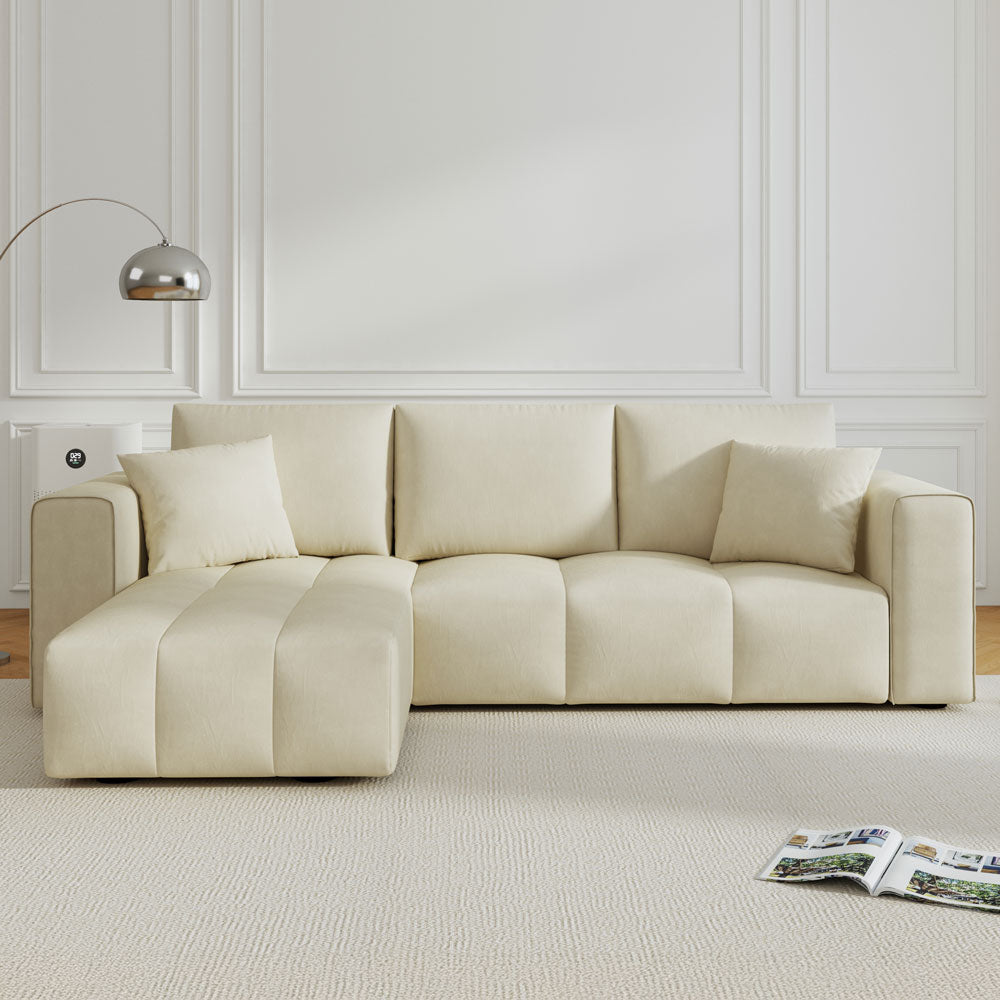 concept-usine-brighton-canap-angle-convertible-velours-beige image 5