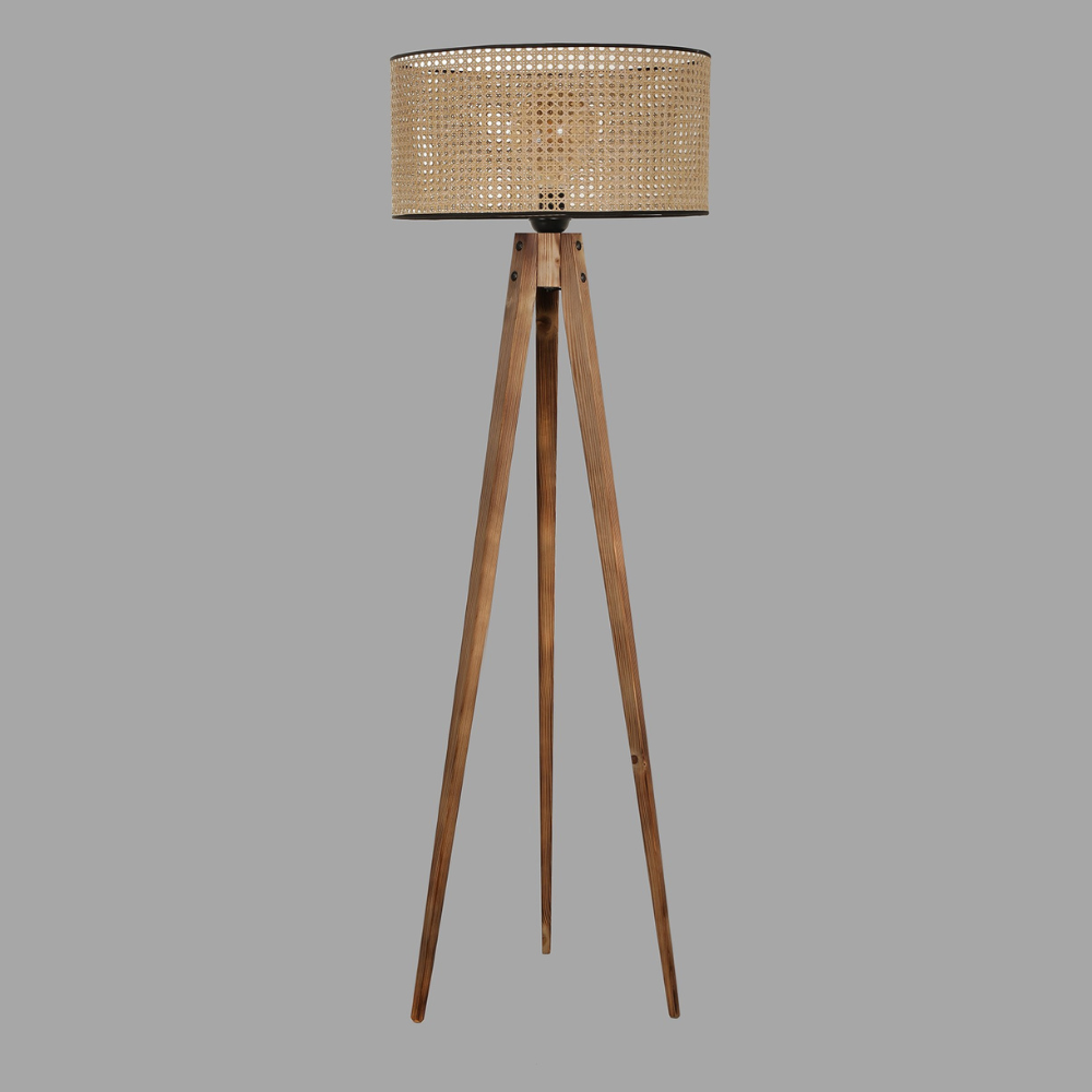 concept-usine-romane-lampadaire-bois-marron-tissu image 1