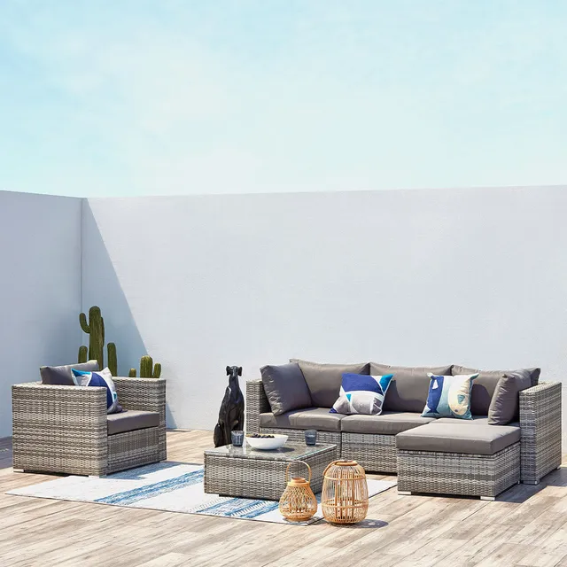 concept-usine-peana-salon-de-jardin-r-sine-tress-e-gris-5-places image 1