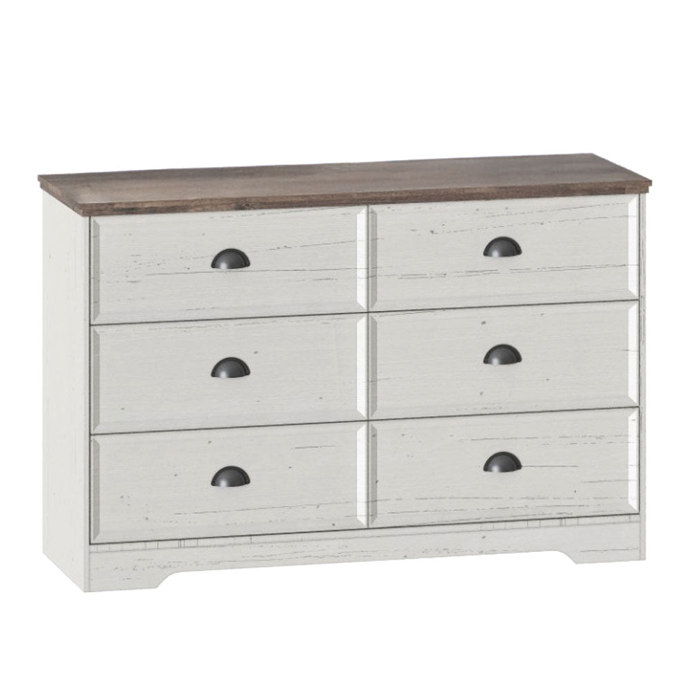 concept-usine-valla-commode-6-tiroirs-blanc-et-bois-120-cm image 4