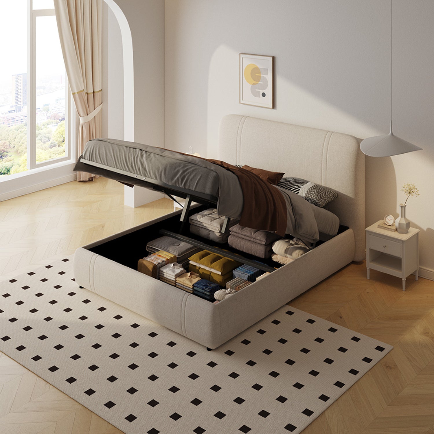 concept-usine-montecito-lit-coffre-tissu-beige-140x190-2-places image 3