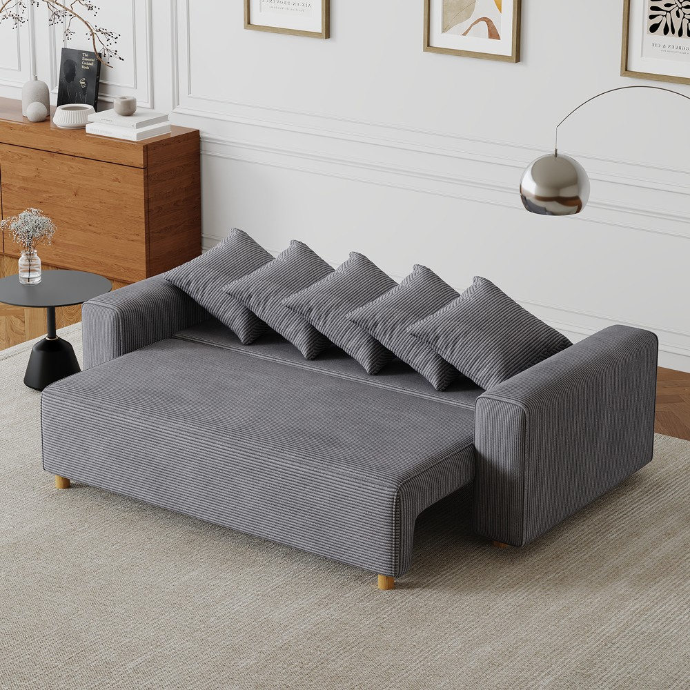 concept-usine-kolding-canap-3-places-velours-gris-213-cm-convertible image 3