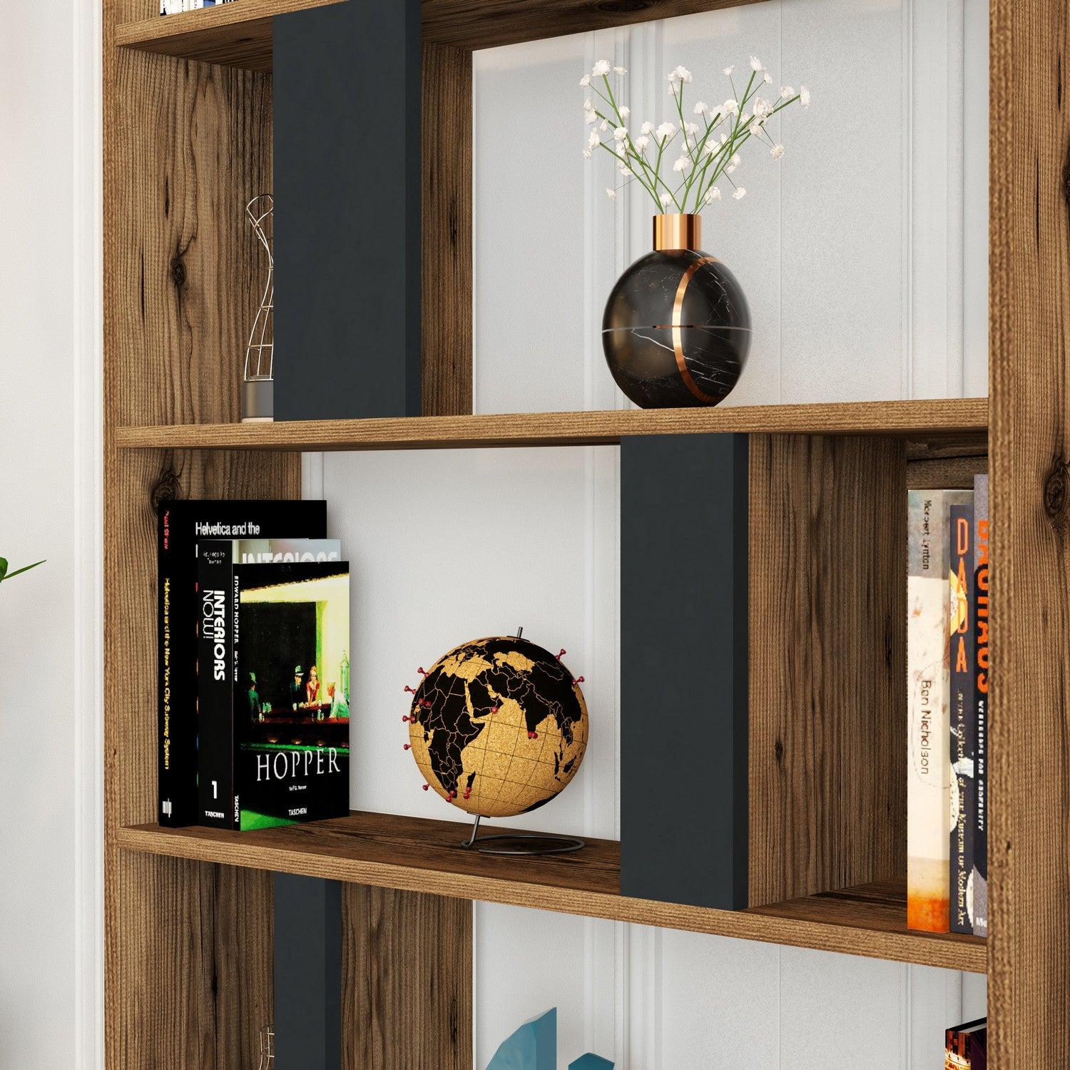 concept-usine-boby-biblioth-que-noyer-anthracite-12-niches image 3