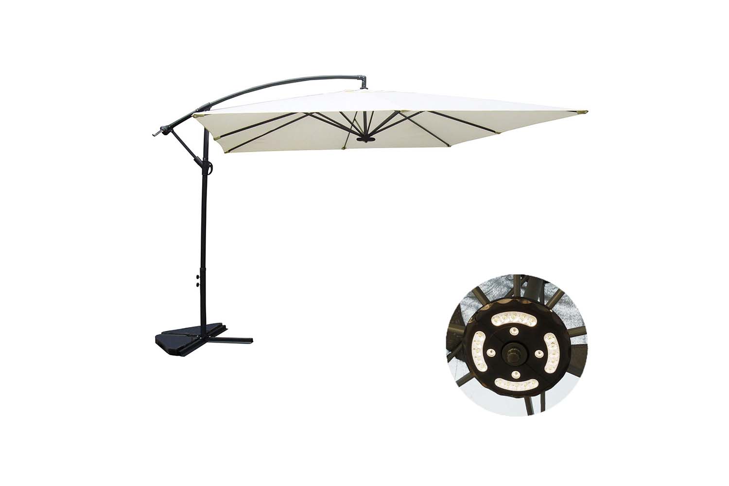 concept-usine-solenzara-led-parasol-d-port-gris-3x3-m-inclinable image 2