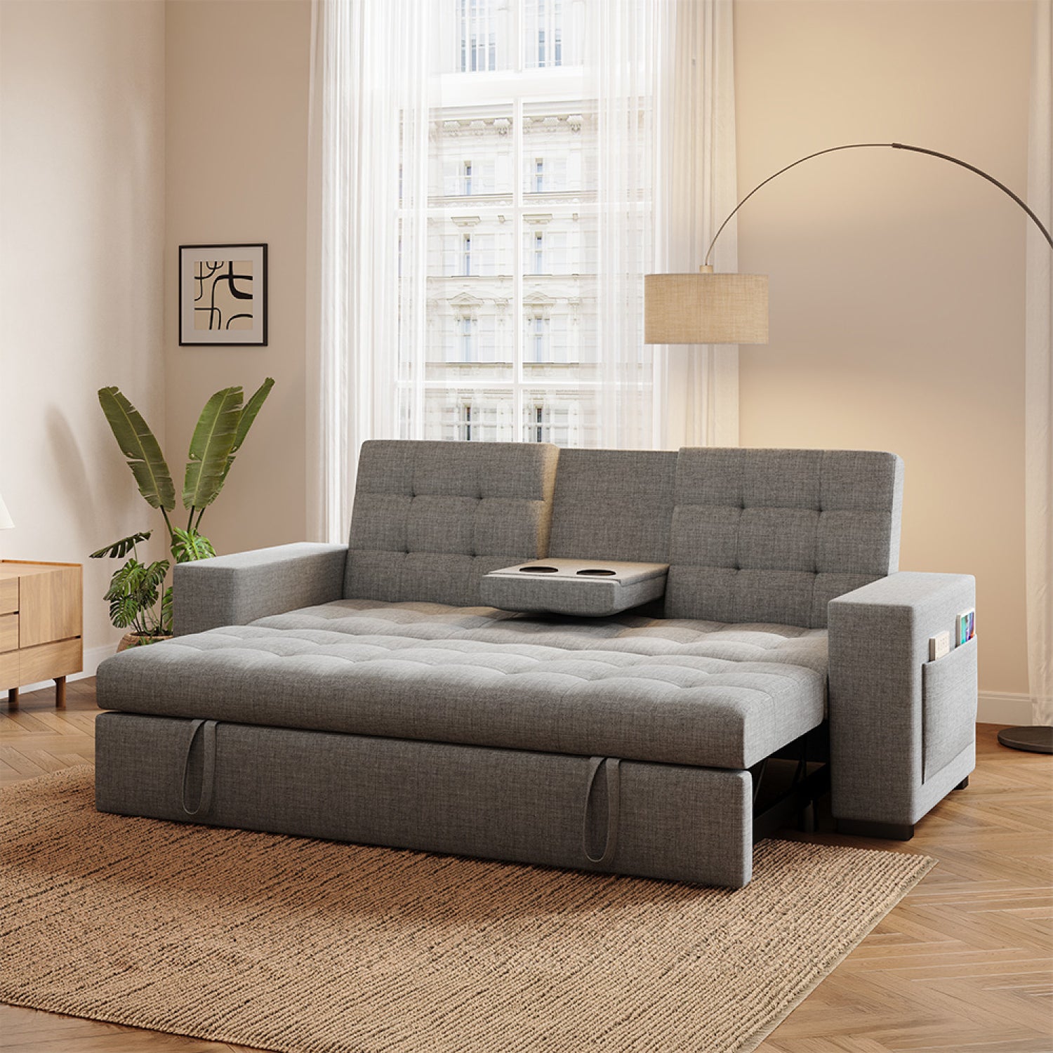 concept-usine-noho-canap-convertible-3-places-tissu-gris-fonc image 2