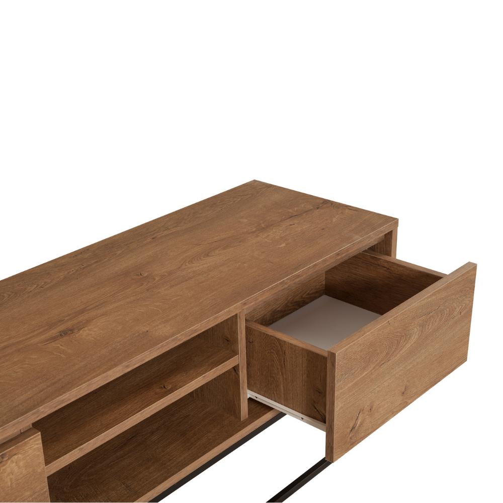 concept-usine-haye-meuble-tv-bois-140-cm-tiroirs image 4