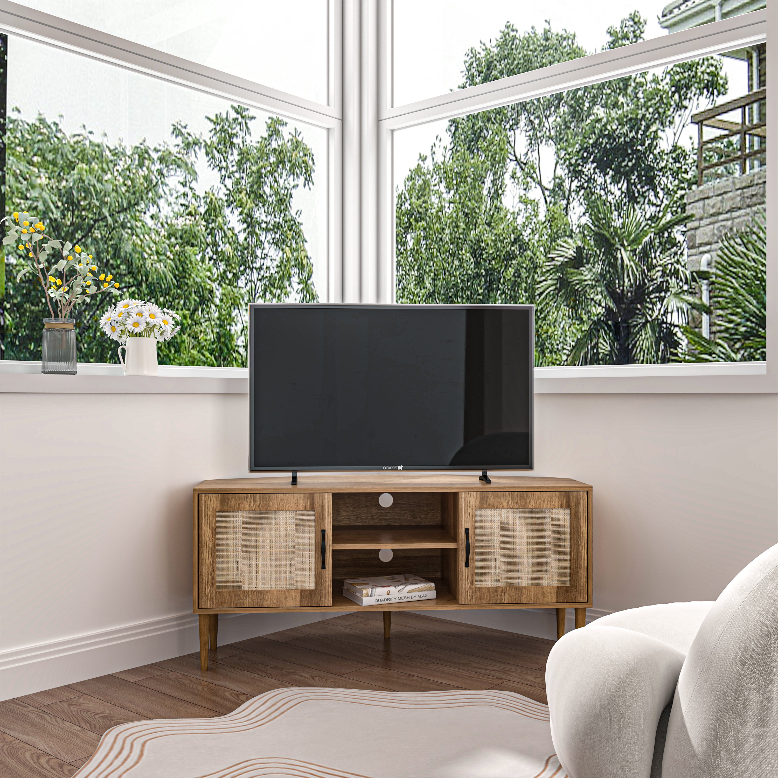 concept-usine-artic-meuble-tv-115-cm-bois-cannage-porte image 3
