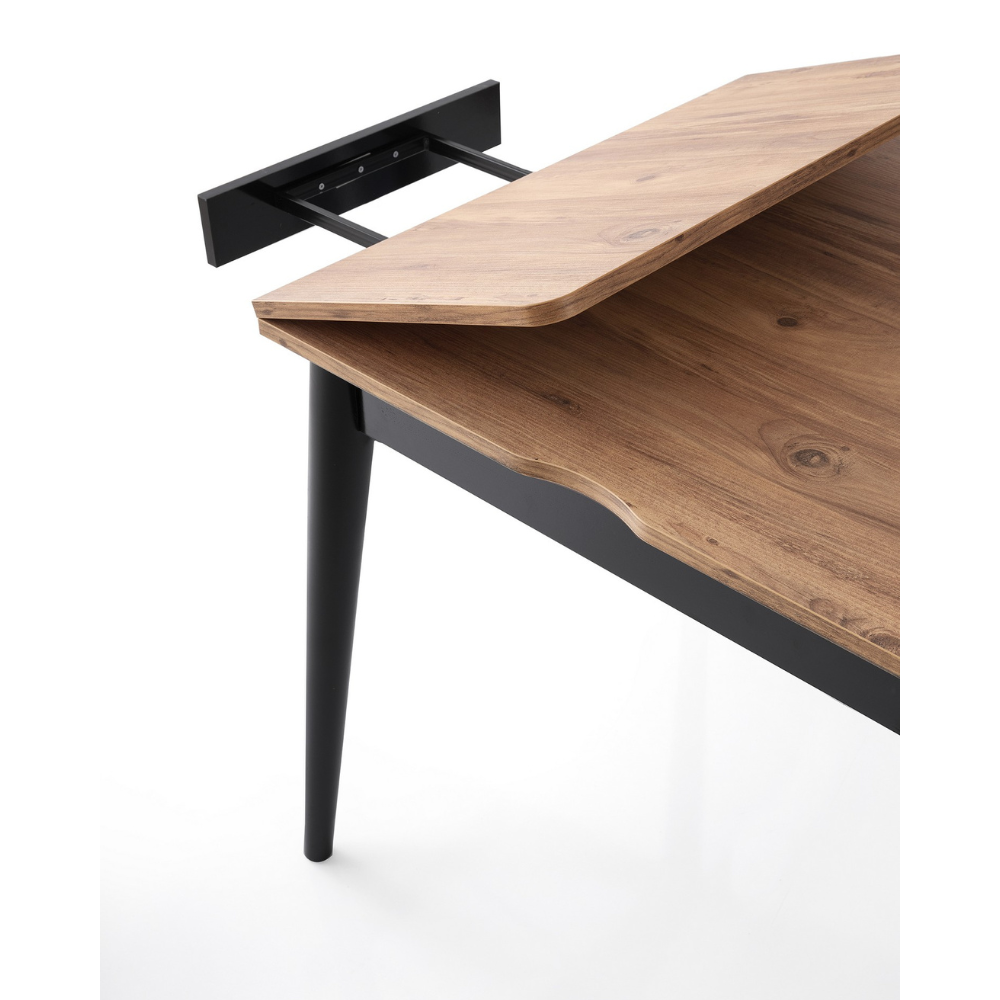 concept-usine-pallini-table-salle-manger-extensible-noir-et-bois-4-places image 7