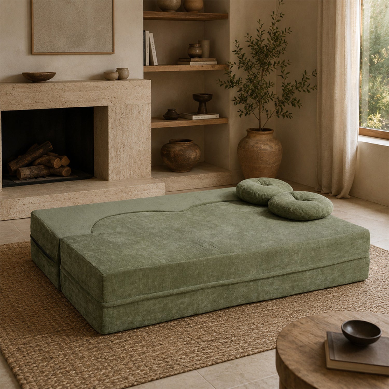 concept-usine-preston-canap-convertible-velours-beige-2-places image 5