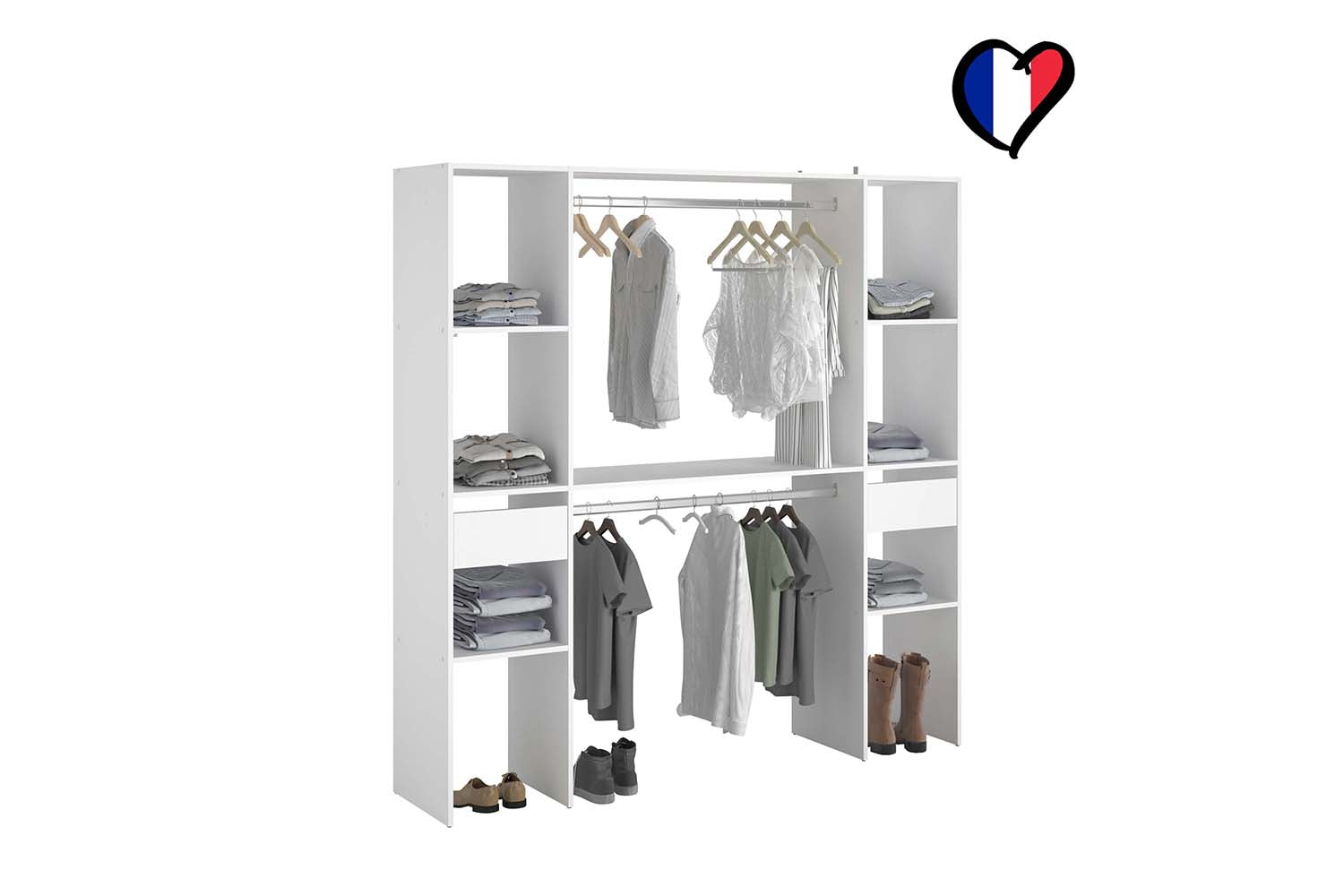 concept-usine-elys-e-dressing-blanc-180-cm-2-penderies image 1