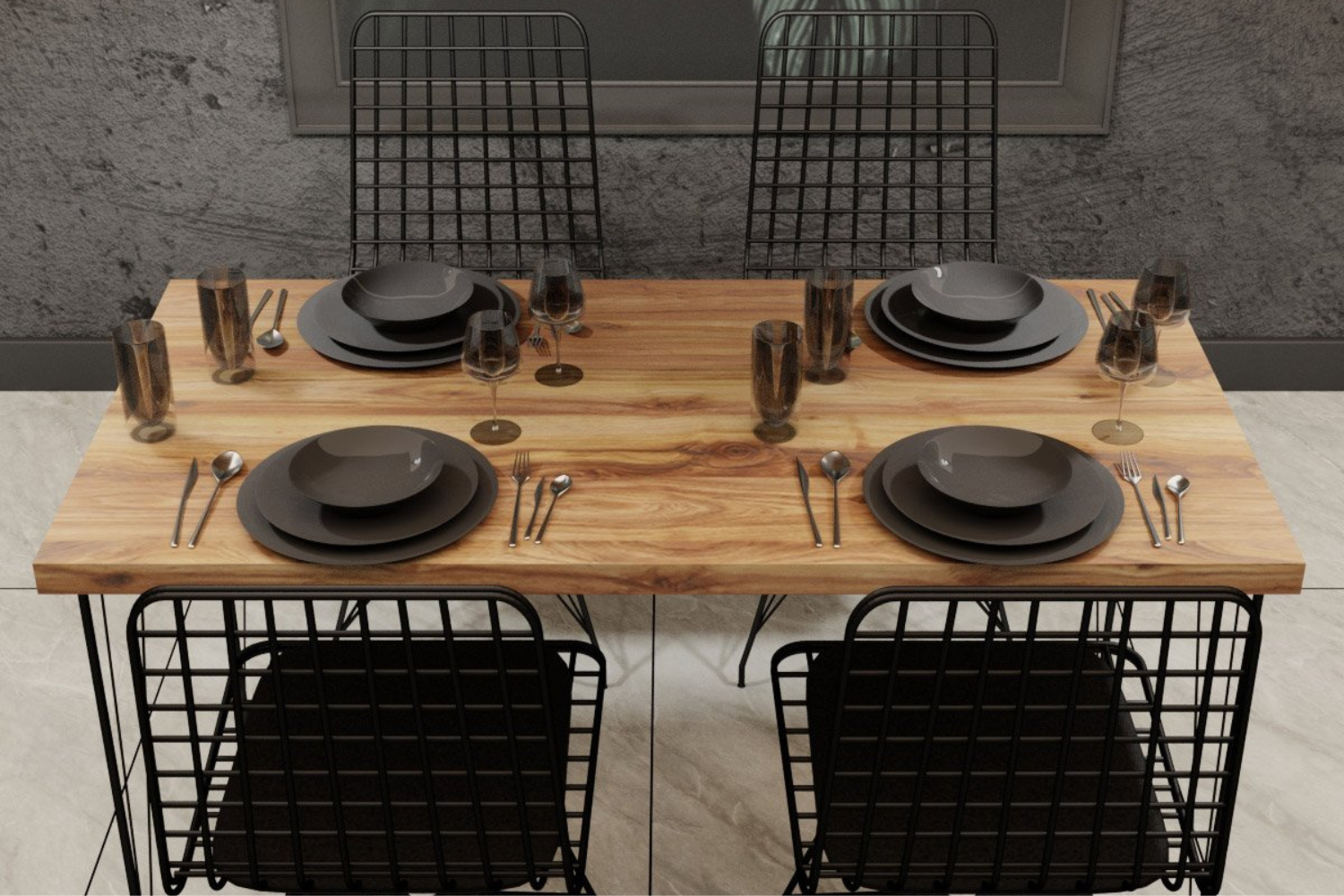 concept-usine-square-table-salle-manger-bois-4-places image 3