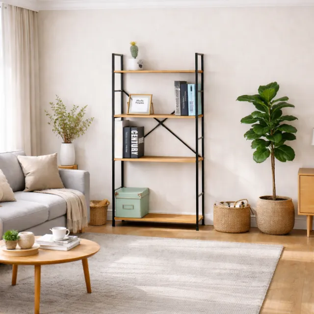concept-usine-tyda-meuble-rangement-salon-ch-ne-4-tag-res image 1