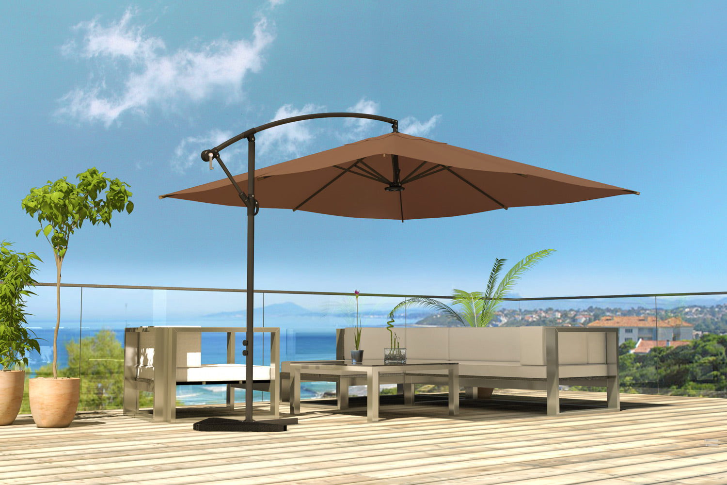 concept-usine-solenzara-led-parasol-d-port-gris-3x3-m-inclinable image 5