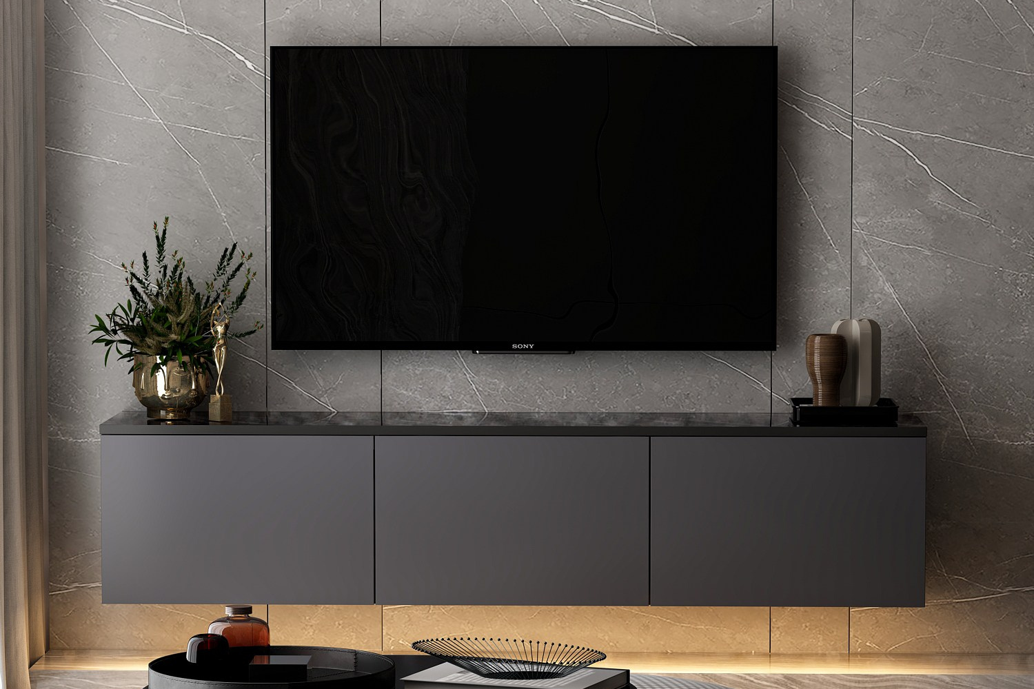 concept-usine-nael-meuble-tv-anthracite-160-cm image 1