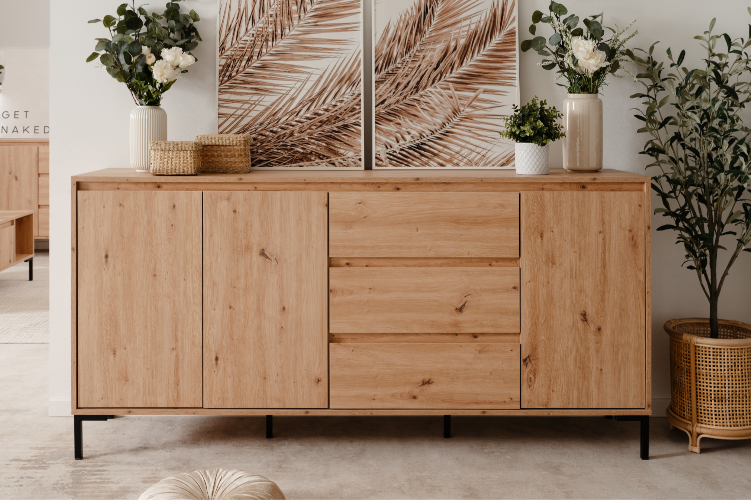 concept-usine-navi-buffet-bois-et-m-tal-170-cm-3-portes image 1