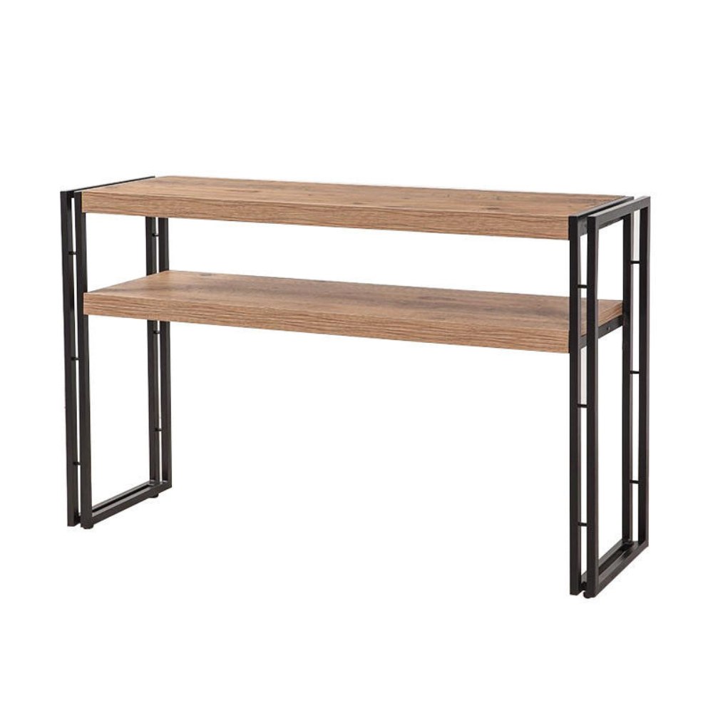 concept-usine-hanko-console-d-entr-e-140-cm-noir-et-bois-avec-tag-re image 5