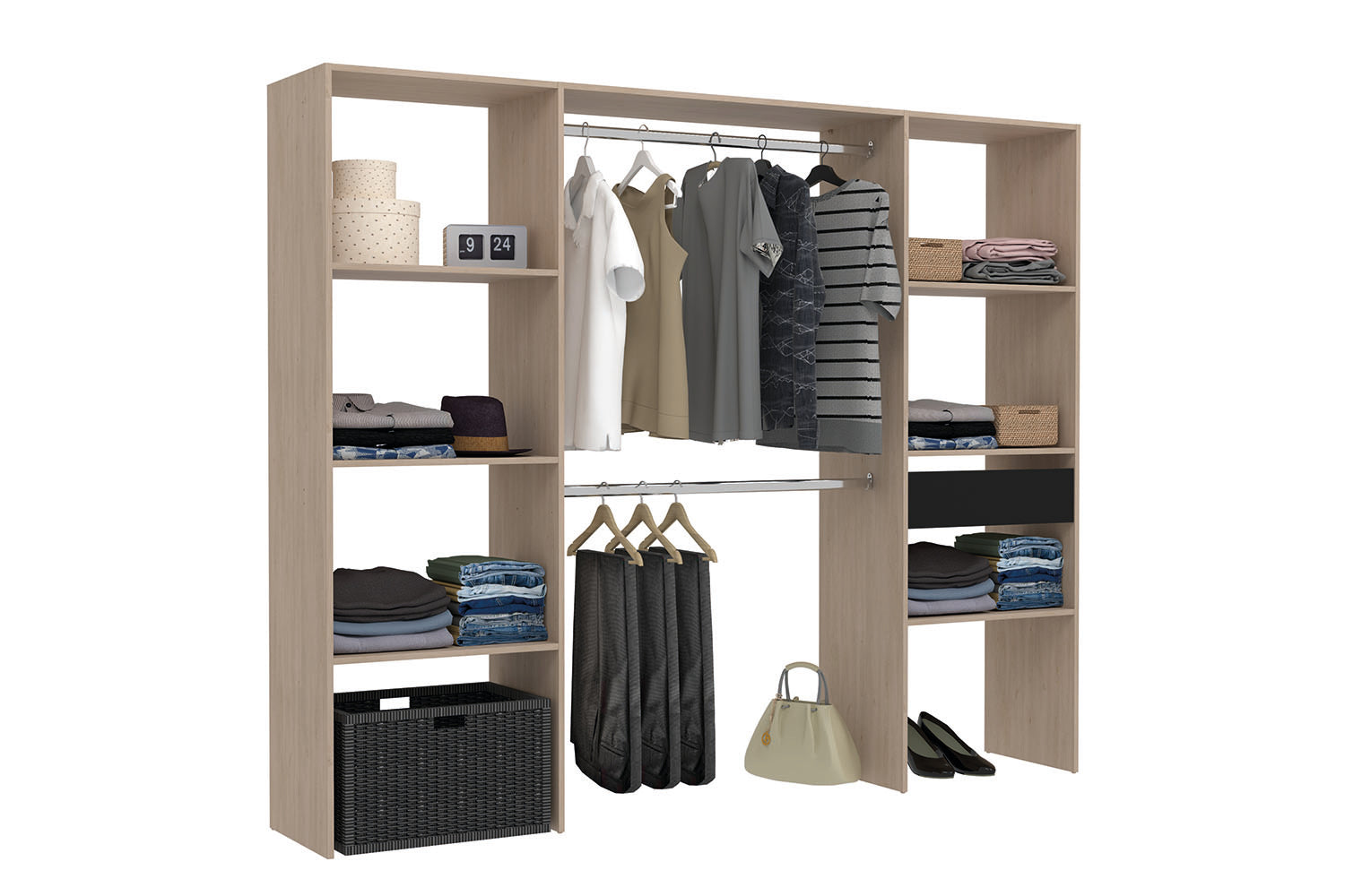 concept-usine-elys-e-dressing-blanc-220-cm-tiroir-penderie image 5