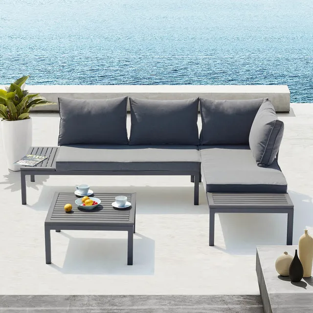 concept-usine-lolea-salon-de-jardin-4-places-aluminium-gris image 1