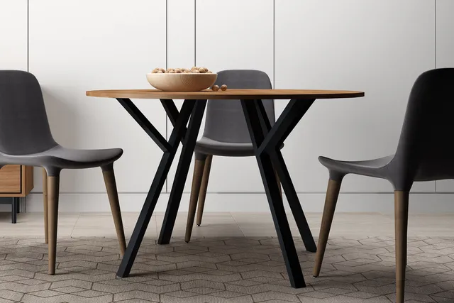 concept-usine-woody-table-salle-manger-ronde-4-places image 1