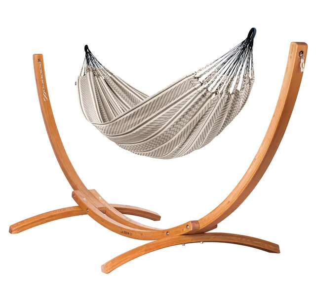 la-siesta-maera-colombia-hamac-coton-bio-avec-support-bois image 1