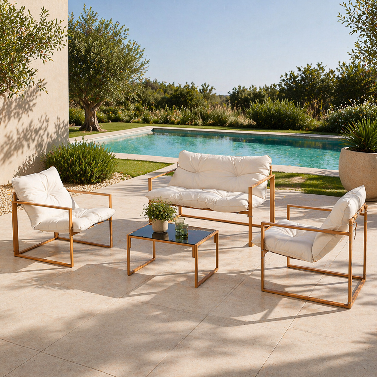 concept-usine-rabat-salon-de-jardin-4-places-beige-acier image 1