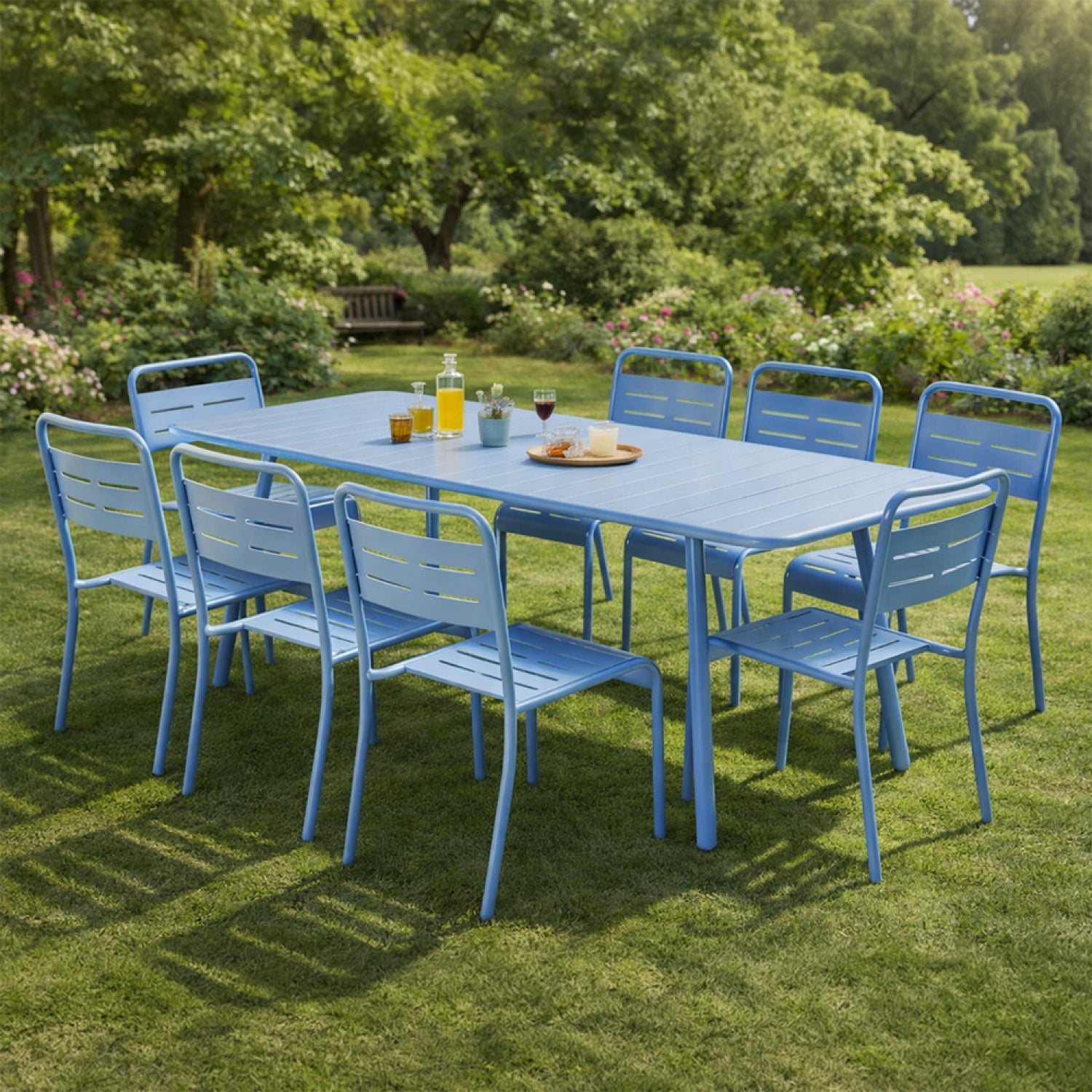 concept-usine-bergame-table-jardin-acier-bleu-8-places image 7