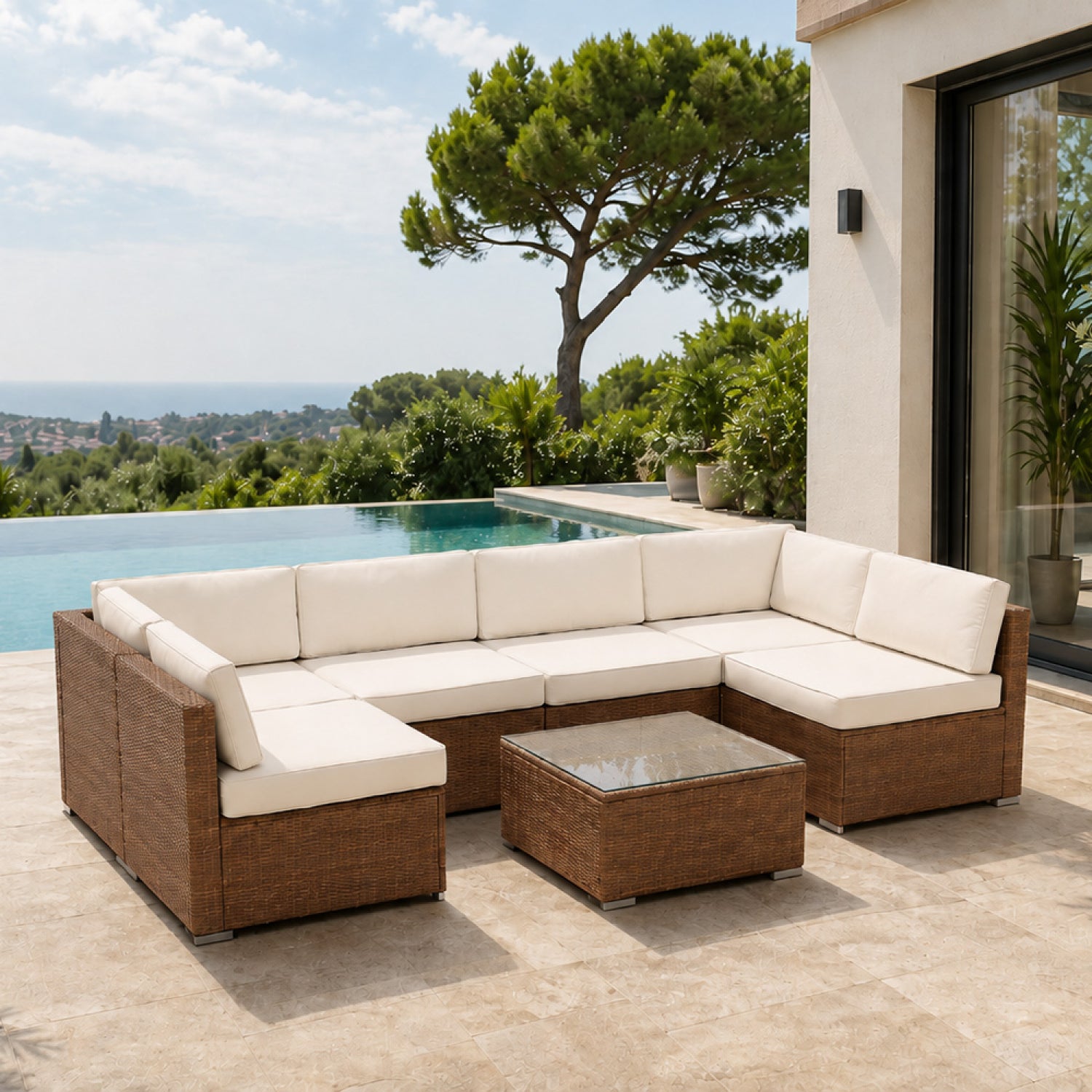 concept-usine-qamea-salon-jardin-6-places-marron-beige image 2