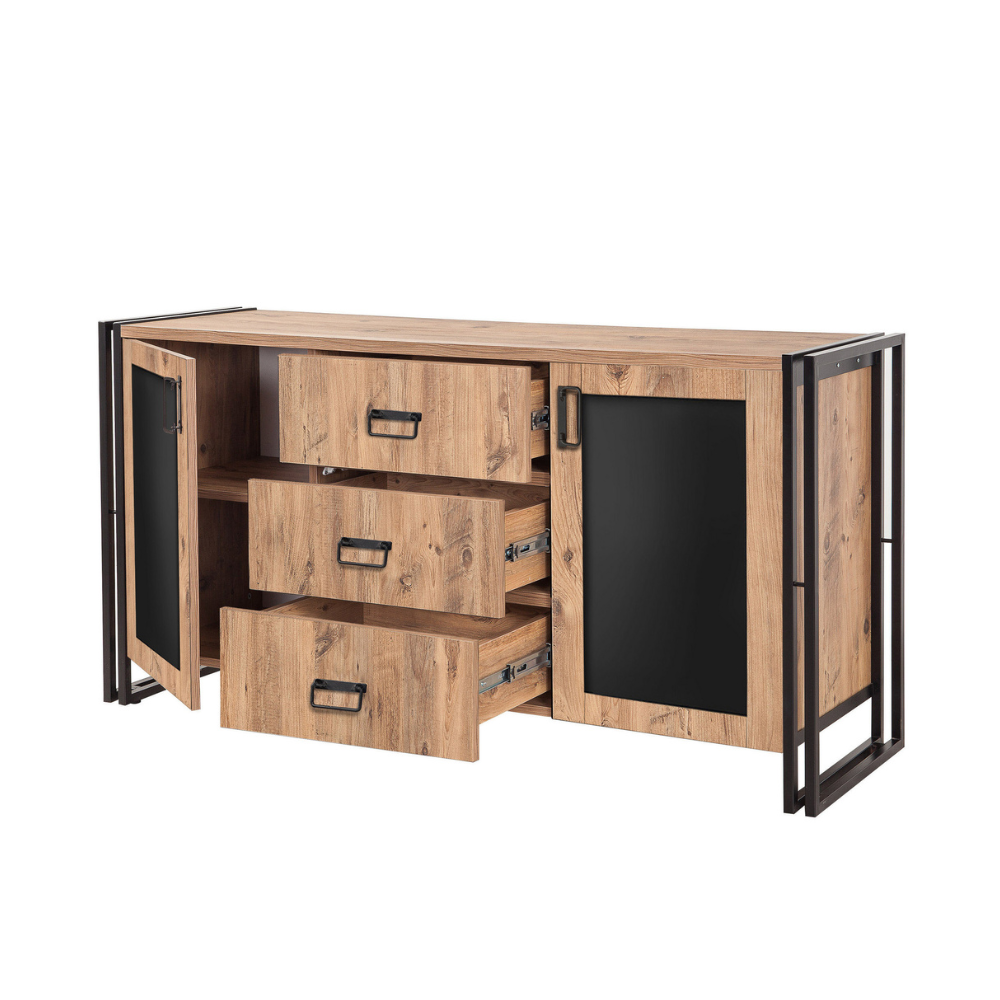 concept-usine-tonya-buffet-industriel-bois-noir-154-cm image 4