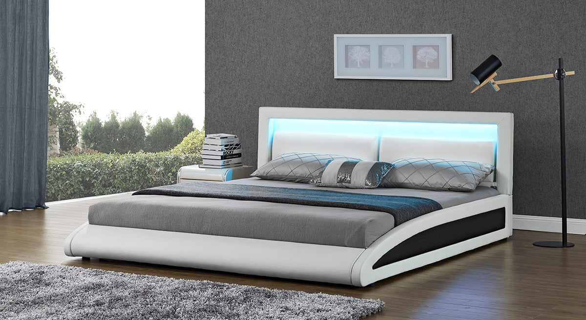 concept-usine-brixton-lit-160x200-led-simili-cuir-noir image 3
