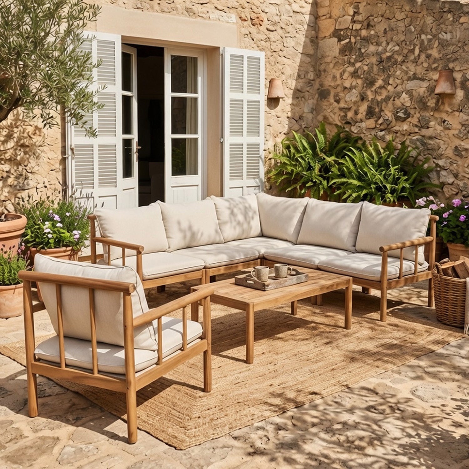 concept-usine-pakkret-salon-jardin-bois-acacia-6-places-beige image 2