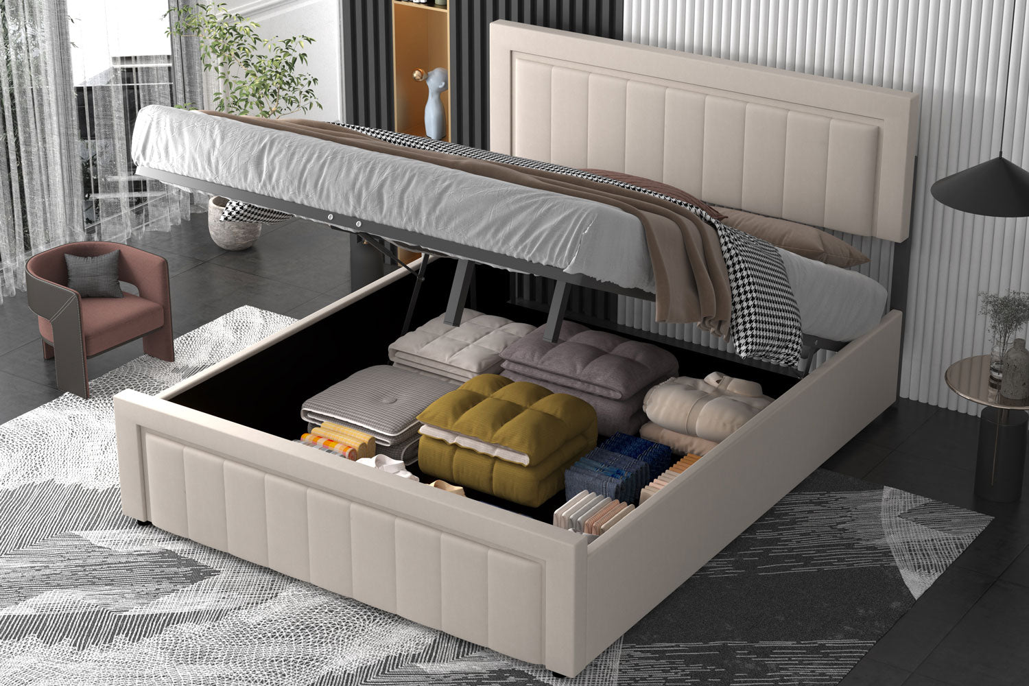 concept-usine-nashville-lit-coffre-140x190-beige-velours image 3