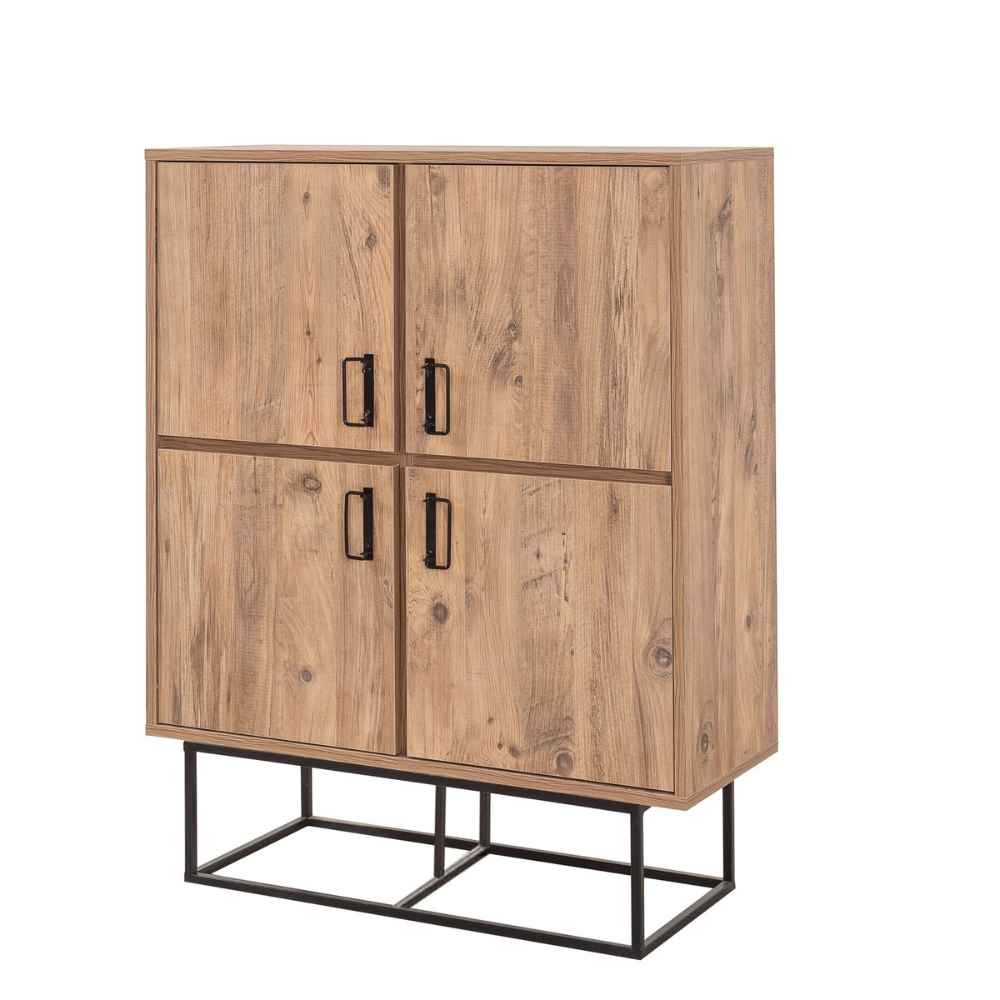 concept-usine-bresov-buffet-90-cm-noir-et-bois-avec-porte image 4