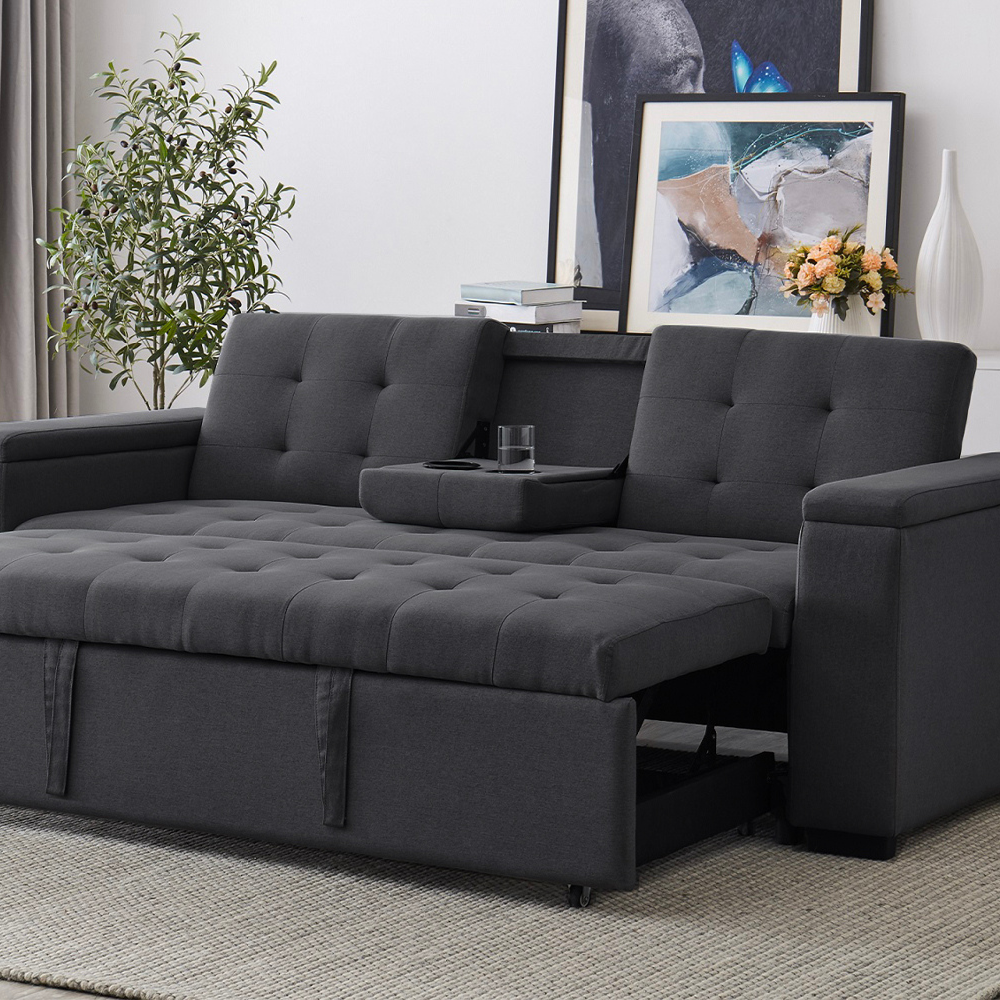concept-usine-noho-canap-tissu-beige-3-places-convertible image 1