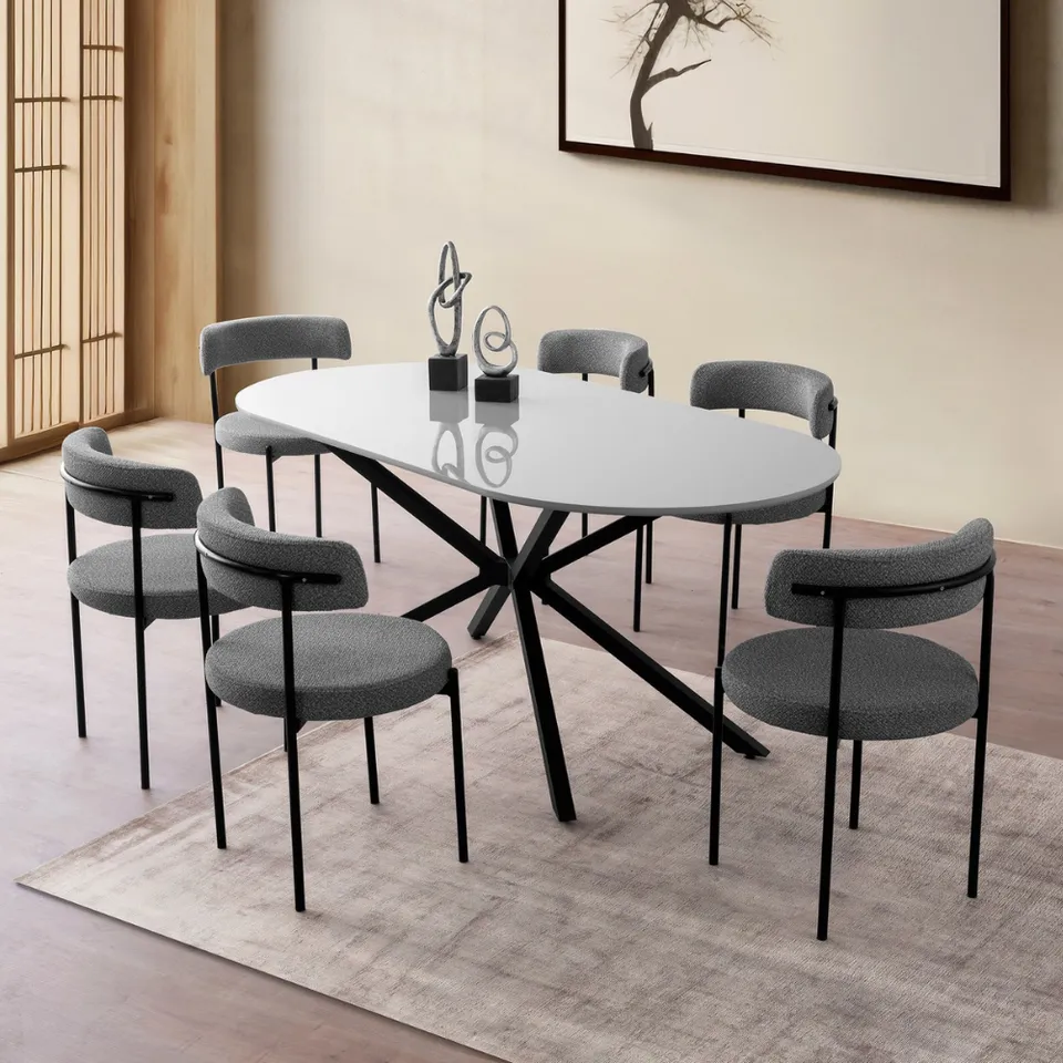 concept-usine-karvia-table-salle-manger-6-places-grise image 1