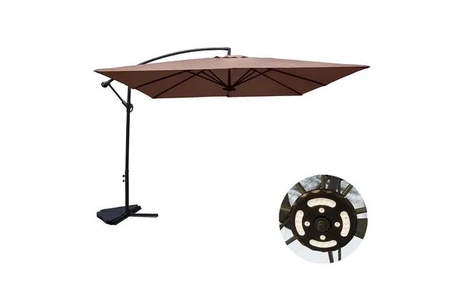 concept-usine-solenzara-led-parasol-d-port-gris-3x3-m-inclinable image 1